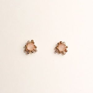 Pink Stone Stud Earrings